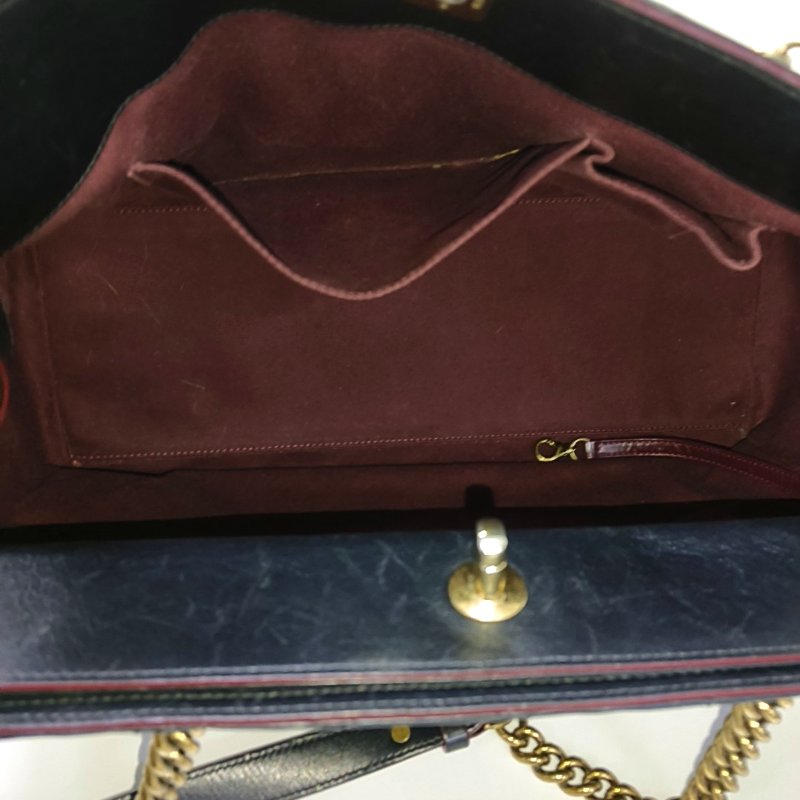 CHANEL托特包 黑色牛皮菱格紋縫線單肩包手提包 金色五金 17開-6