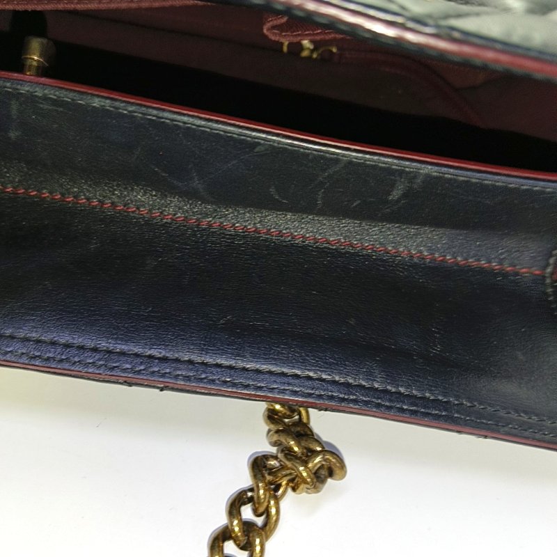 CHANEL托特包 黑色牛皮菱格紋縫線單肩包手提包 金色五金 17開-14