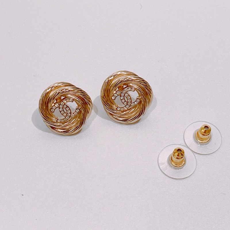 TW4438 Chanel 香奈兒圓形扭紋經典Coco Logo耳環Circle Cc Logo Earrings-5