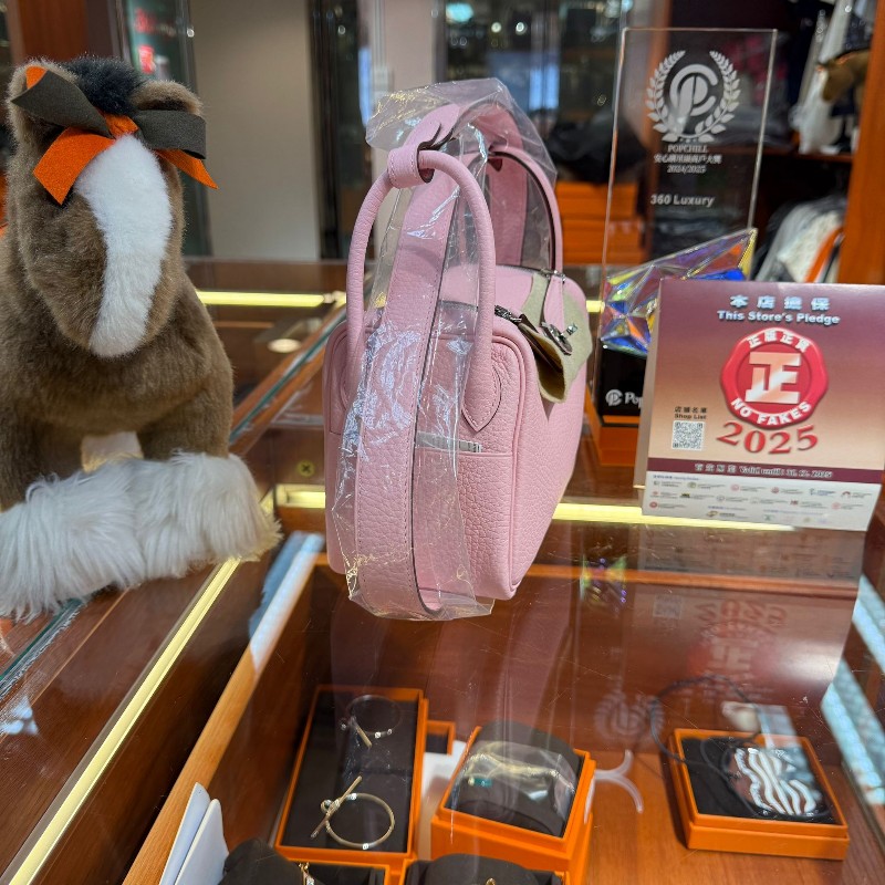 ✨持有香港正品正貨標籤(只做全新)✨ Hermes Mini Lindy 櫻花粉銀扣-1