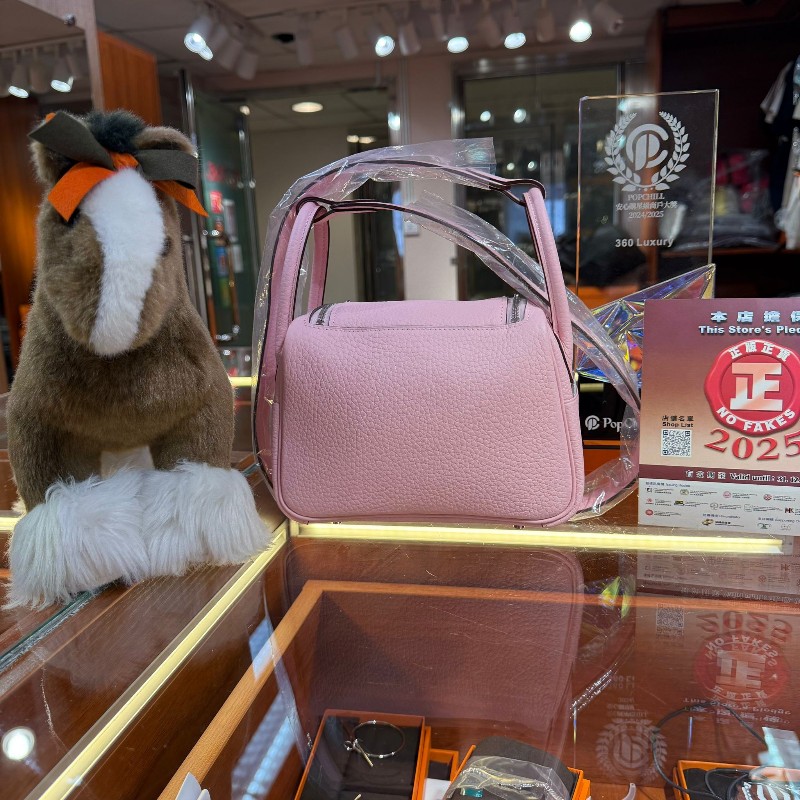 ✨持有香港正品正貨標籤(只做全新)✨ Hermes Mini Lindy 櫻花粉銀扣-2