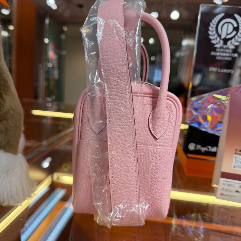 ✨持有香港正品正貨標籤(只做全新)✨ Hermes Mini Lindy 櫻花粉銀扣-3