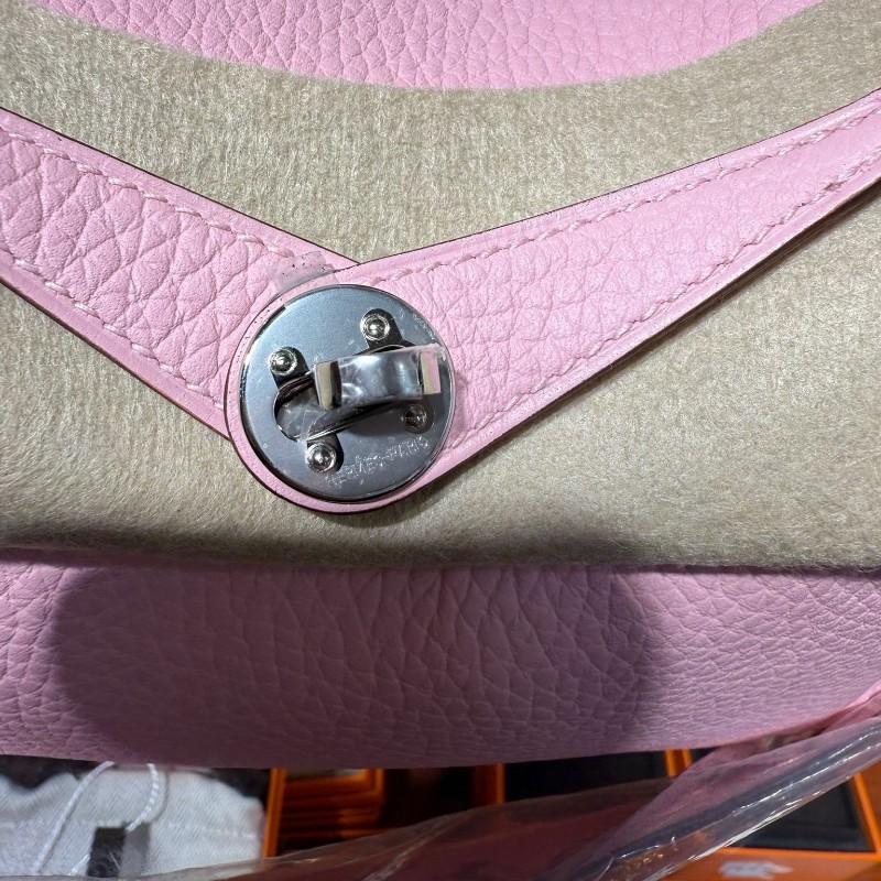 ✨持有香港正品正貨標籤(只做全新)✨ Hermes Mini Lindy 櫻花粉銀扣-5