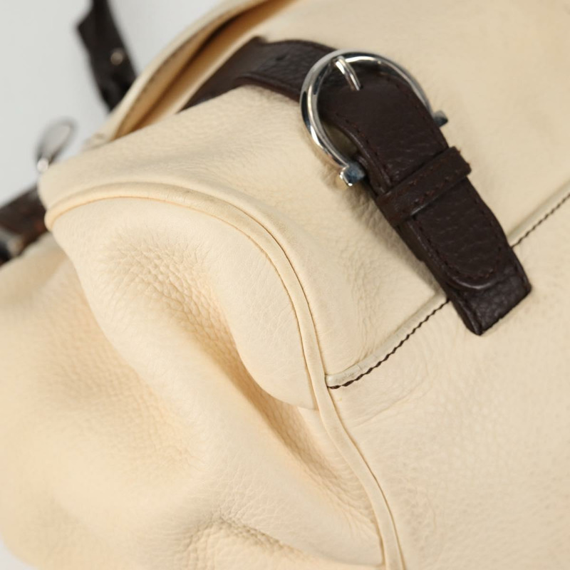 【日本直送】Salvatore Ferragamo Gancini 手袋 皮革 象牙色 銀色 正品 136857-14