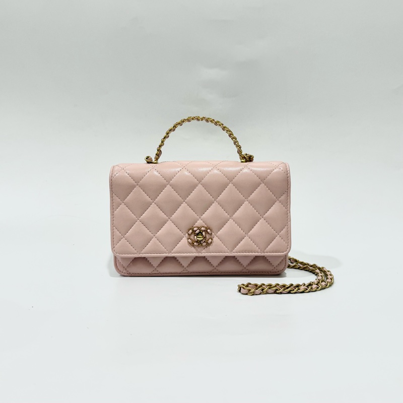 CHANEL粉金羊皮19HANDLE WOC/AP3664-0