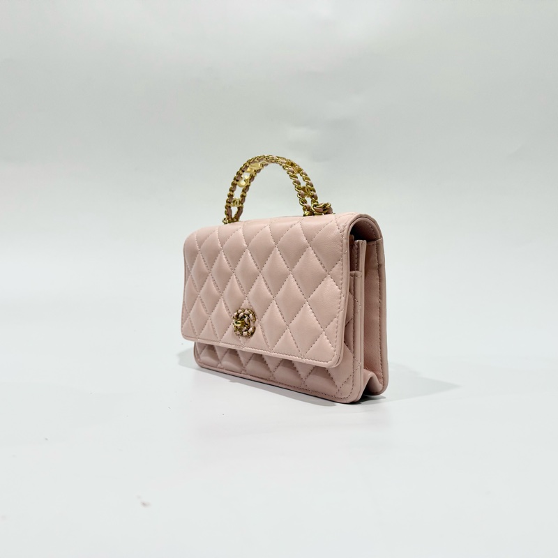 CHANEL粉金羊皮19HANDLE WOC/AP3664-2