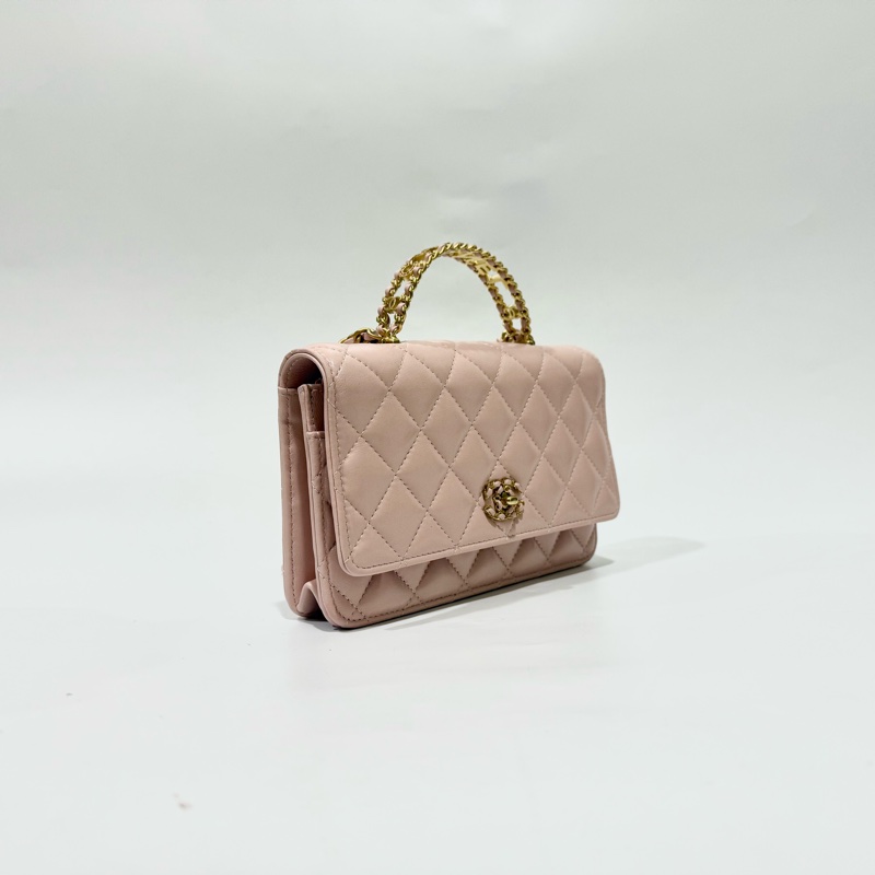 CHANEL粉金羊皮19HANDLE WOC/AP3664-3
