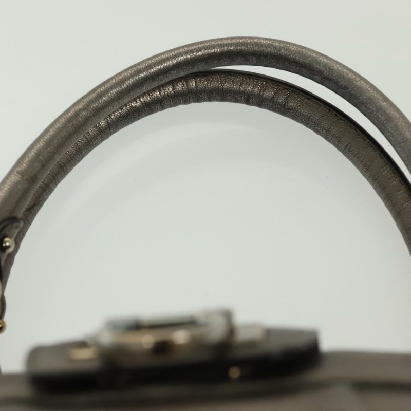 【日本直送】Salvatore Ferragamo Gancini 手提包 皮革 銀色 正品 136801-7