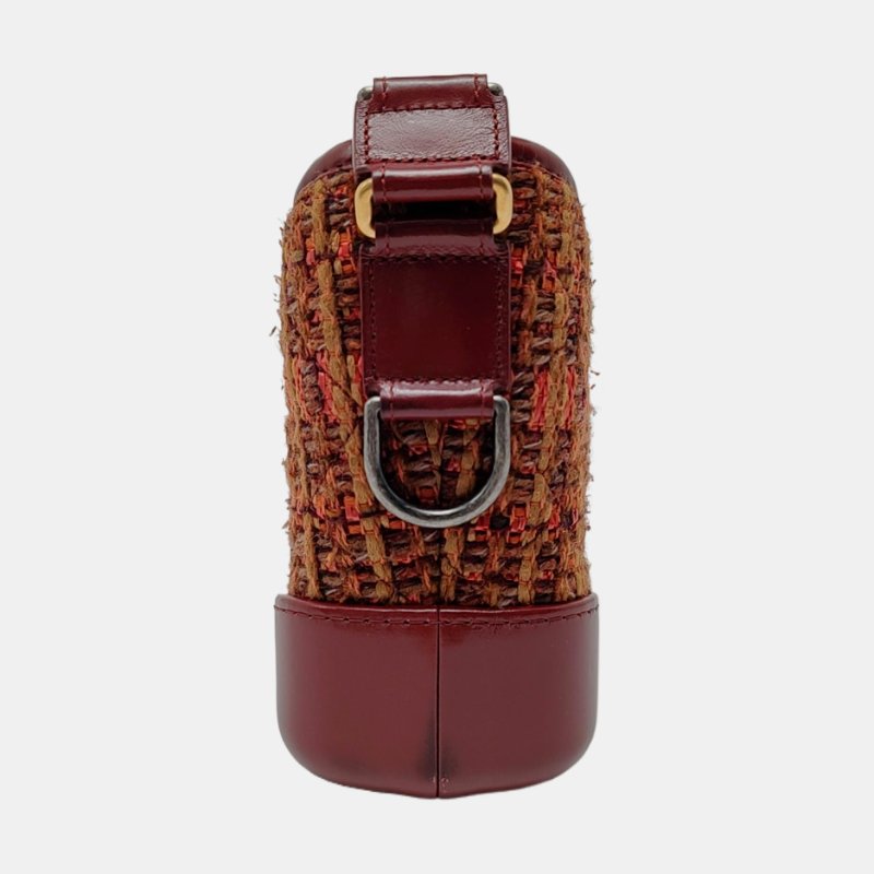 CHANEL GABRIELLE 小號 紅色毛呢菱格紋流浪包單肩包斜挎包 金色銀色釕色五金 25開 可拆卸肩-3