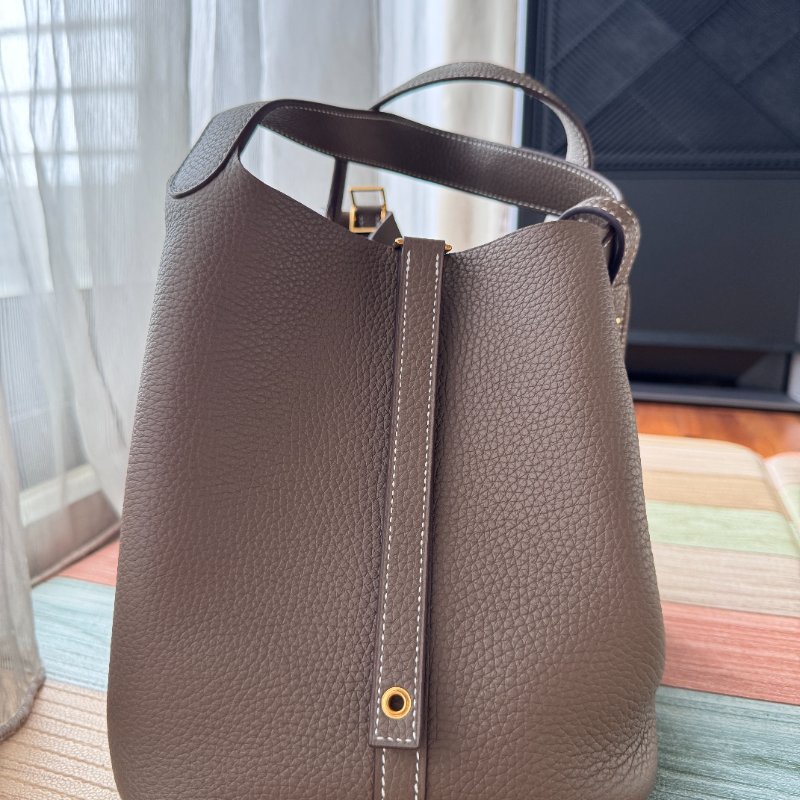 Hermes 愛馬仕 Picotin 22 菜籃子 Etoupe 象灰金釦-4