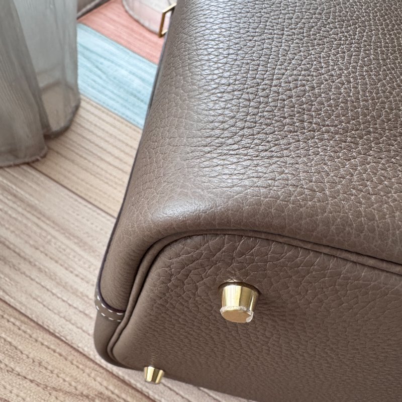 Hermes 愛馬仕 Picotin 22 菜籃子 Etoupe 象灰金釦-9