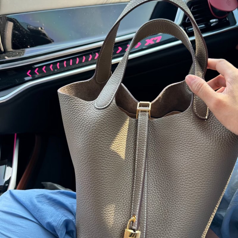 Hermes 愛馬仕 Picotin 22 菜籃子 Etoupe 象灰金釦-1