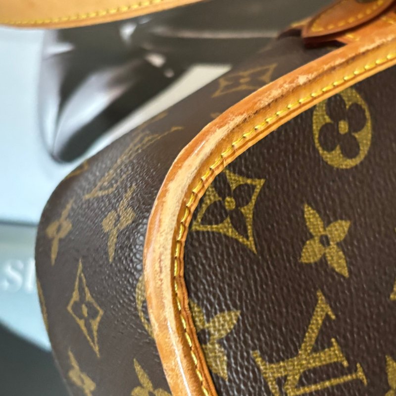 ::LOUIS VUITTON:: LV M42250 咖啡色經典花紋馬鞍斜背包法棍包-14