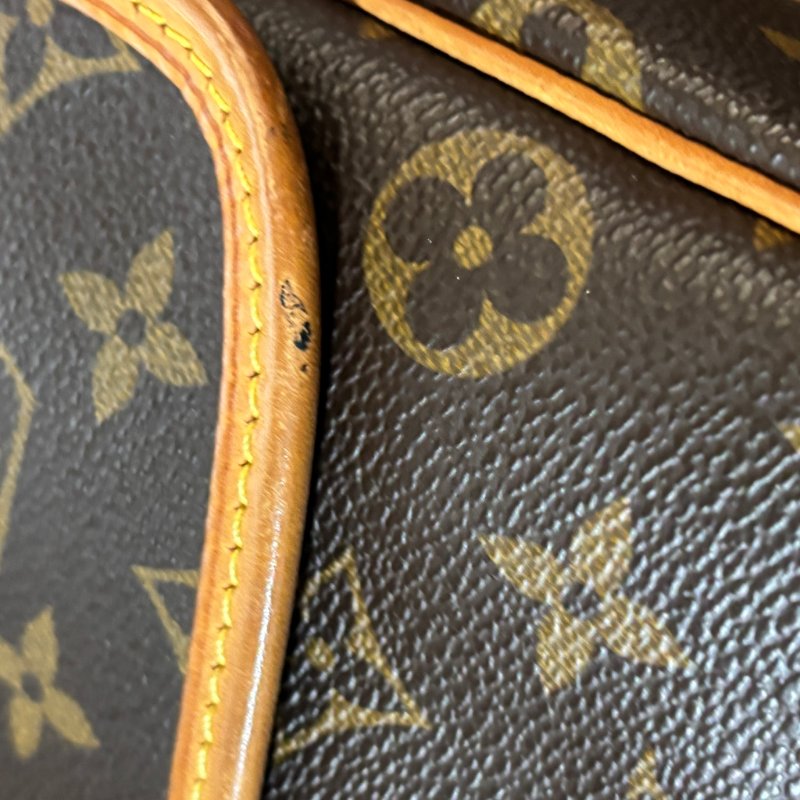 ::LOUIS VUITTON:: LV M42250 咖啡色經典花紋馬鞍斜背包法棍包-18