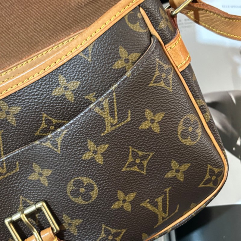 ::LOUIS VUITTON:: LV M42250 咖啡色經典花紋馬鞍斜背包法棍包-39