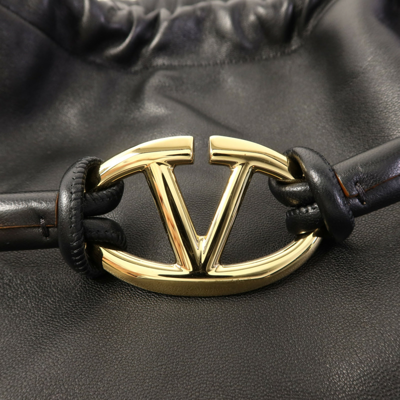 Valentino 羊皮皮革Pour Bucket Bag金扣肩背袋-8