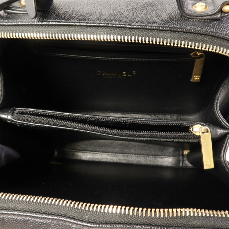 CHANEL 牛皮皮革Vanity Case金扣手挽肩背兩用袋-5