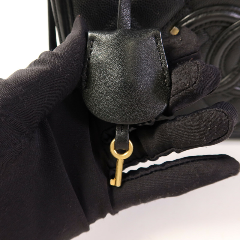 CHANEL 牛皮皮革Vanity Case金扣手挽肩背兩用袋-10