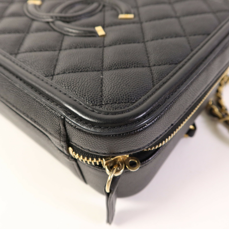 CHANEL 牛皮皮革Vanity Case金扣手挽肩背兩用袋-12