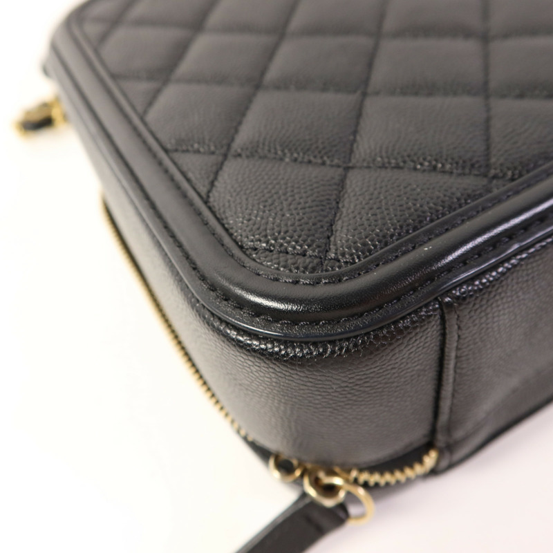 CHANEL 牛皮皮革Vanity Case金扣手挽肩背兩用袋-15