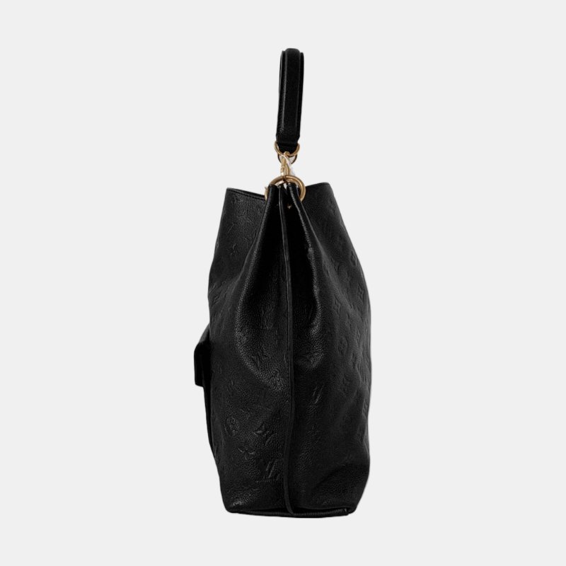 LOUIS VUITTON MÉTIS 黑色牛皮壓紋肩背包 手提包 金色五金 可拆卸肩帶-2