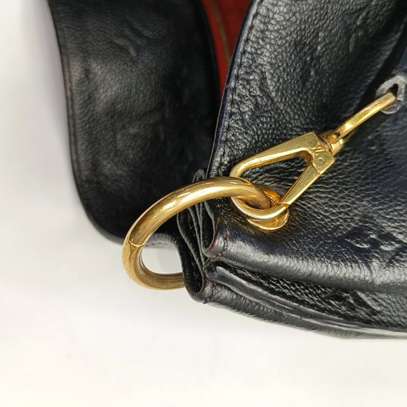 LOUIS VUITTON MÉTIS 黑色牛皮壓紋肩背包 手提包 金色五金 可拆卸肩帶-10