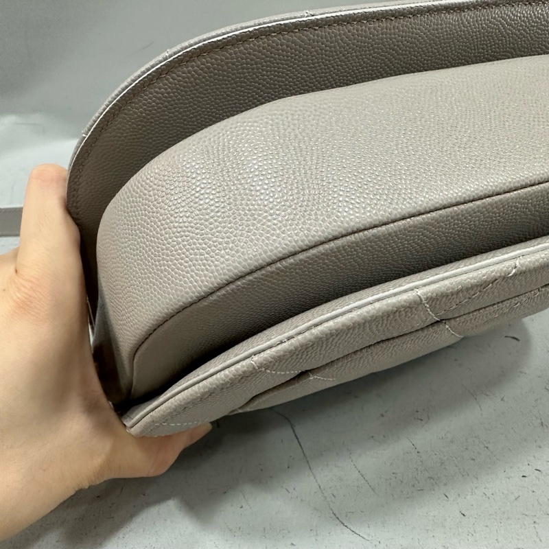 Chanel as2485 大象灰荔枝皮金釦馬鞍包 斜背包-5