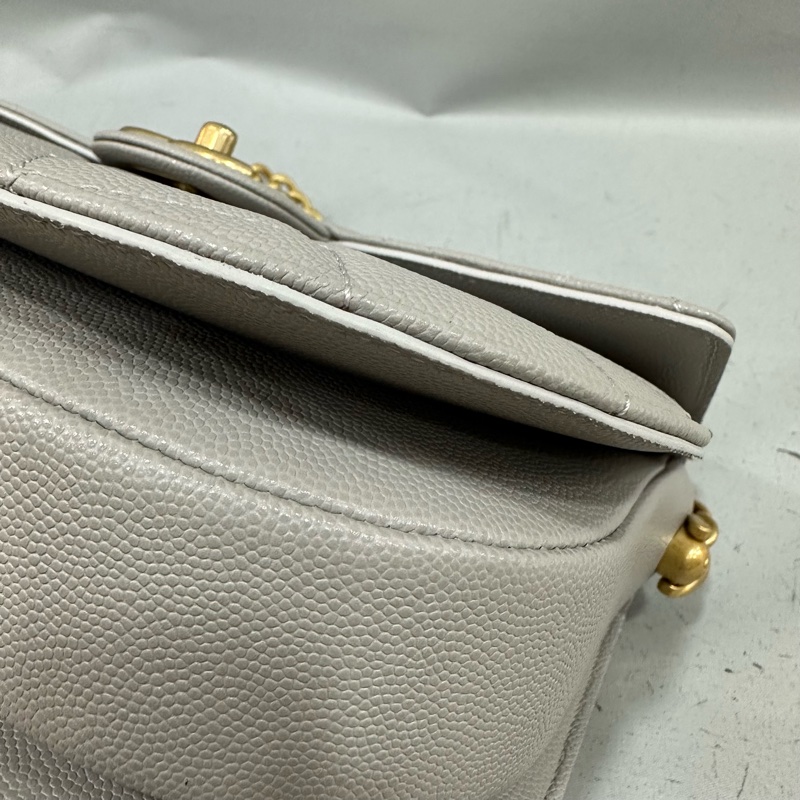 Chanel as2485 大象灰荔枝皮金釦馬鞍包 斜背包-7