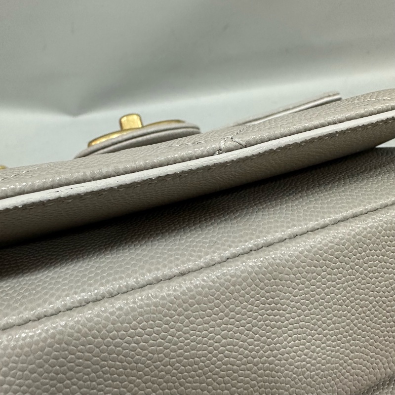 Chanel as2485 大象灰荔枝皮金釦馬鞍包 斜背包-8