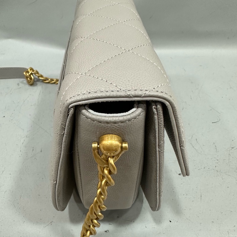 Chanel as2485 大象灰荔枝皮金釦馬鞍包 斜背包-10