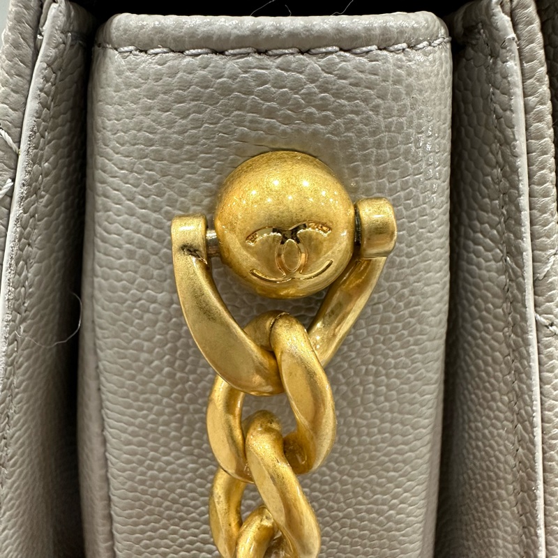 Chanel as2485 大象灰荔枝皮金釦馬鞍包 斜背包-11