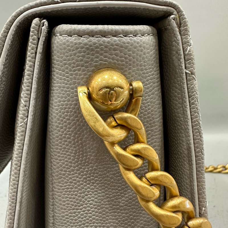 Chanel as2485 大象灰荔枝皮金釦馬鞍包 斜背包-13