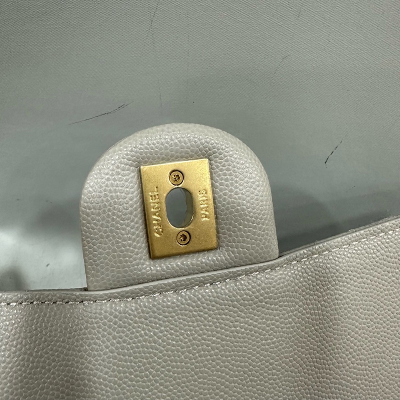 Chanel as2485 大象灰荔枝皮金釦馬鞍包 斜背包-18