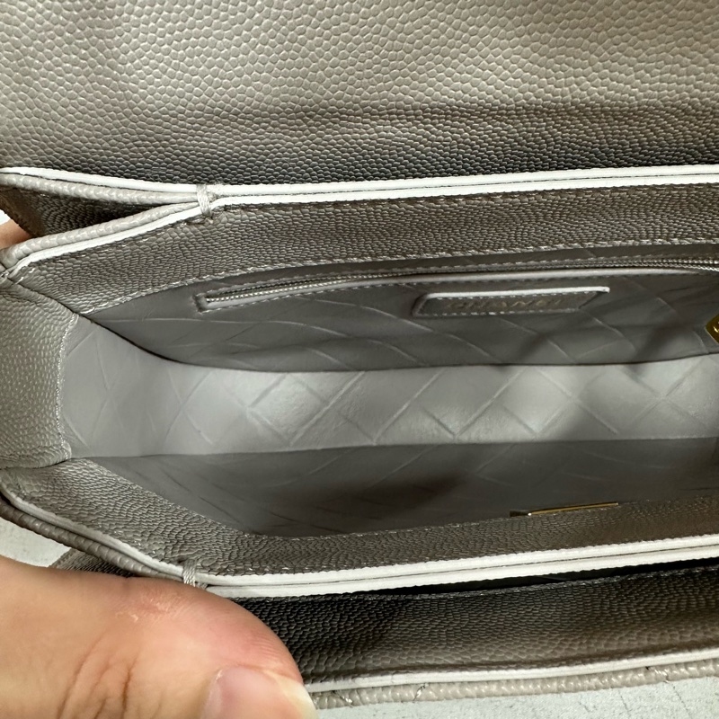 Chanel as2485 大象灰荔枝皮金釦馬鞍包 斜背包-23