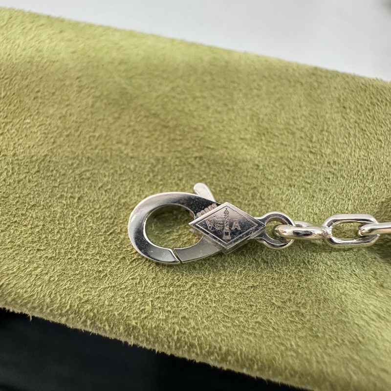 Vca 紫玉隨銀邊五花手鏈-5