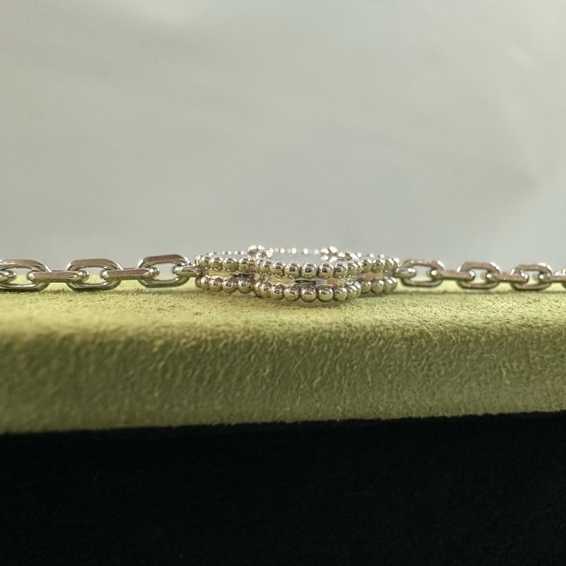 Vca 紫玉隨銀邊五花手鏈-15