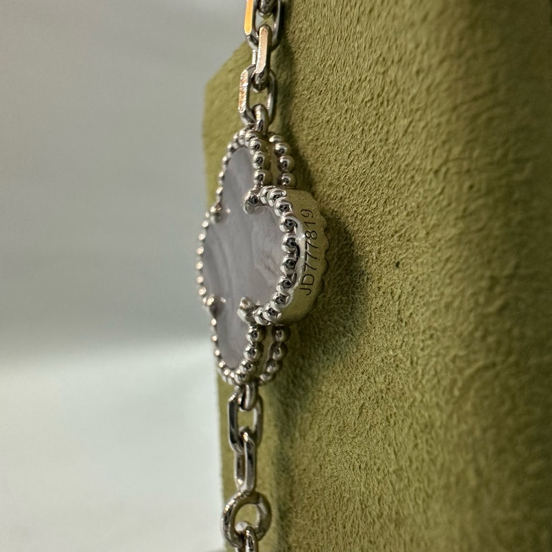 Vca 紫玉隨銀邊五花手鏈-16