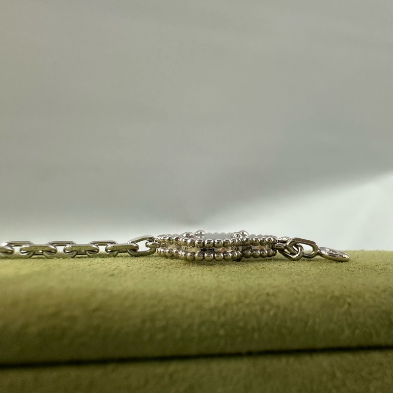 Vca 紫玉隨銀邊五花手鏈-17