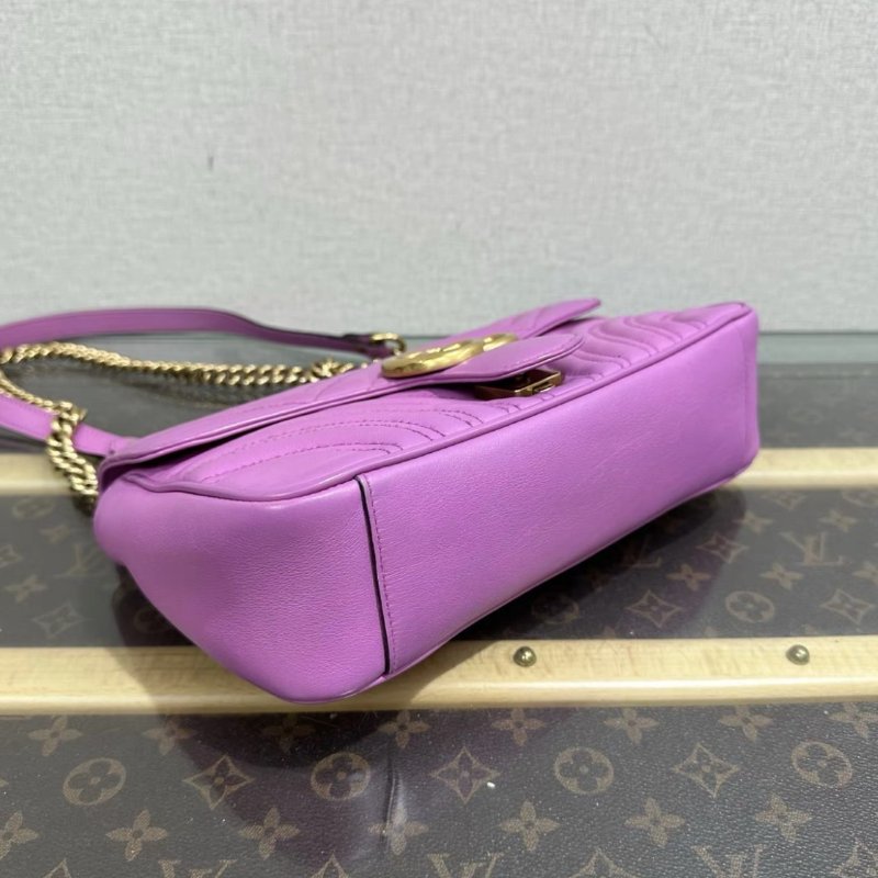 GUCCI Marmont紫金馬蒙26鍊條包 26*15*7 98新-1