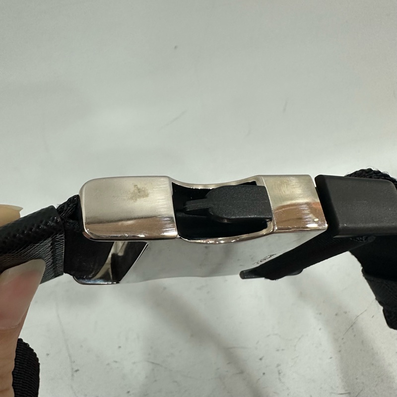 PRADA AVL977 黑色帆布胸口包 腰包-26