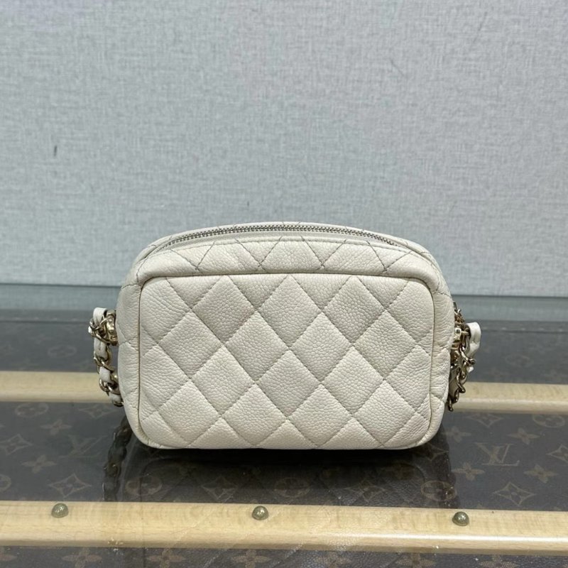 CHANEL 白金荔枝紋流蘇相機包17*12*5 98新配件塵袋-5