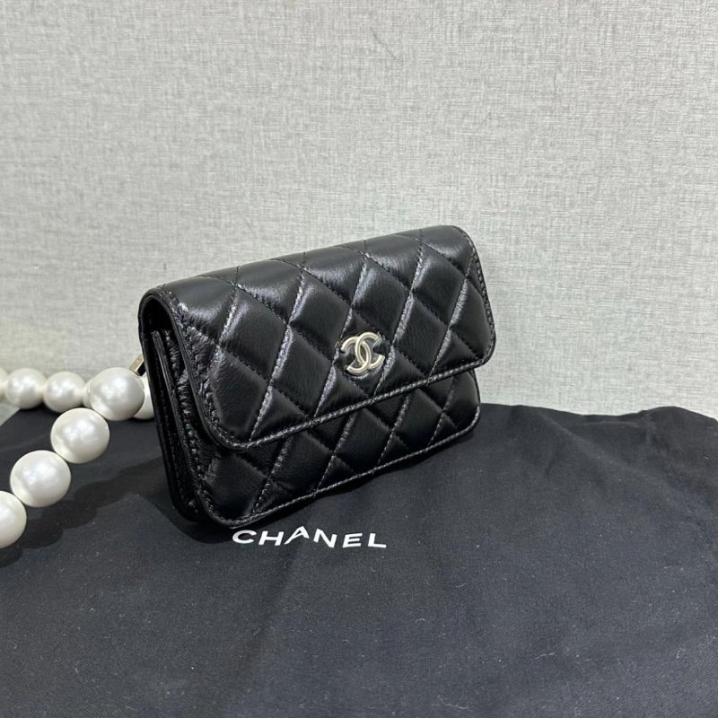CHANEL 黑金大珍珠鏈條肩背斜背包5*11*5.5 全新閒置配件盒子塵袋-1