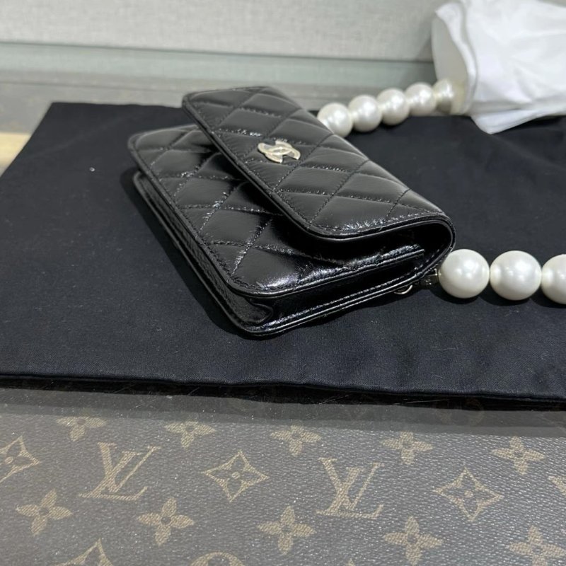 CHANEL 黑金大珍珠鏈條肩背斜背包5*11*5.5 全新閒置配件盒子塵袋-2