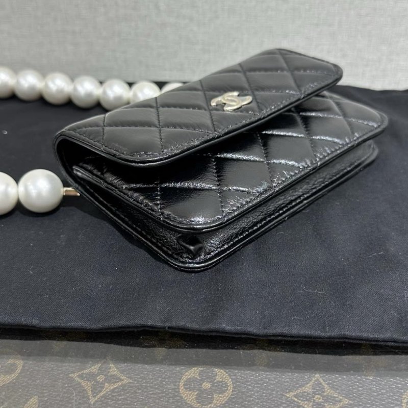 CHANEL 黑金大珍珠鏈條肩背斜背包5*11*5.5 全新閒置配件盒子塵袋-4