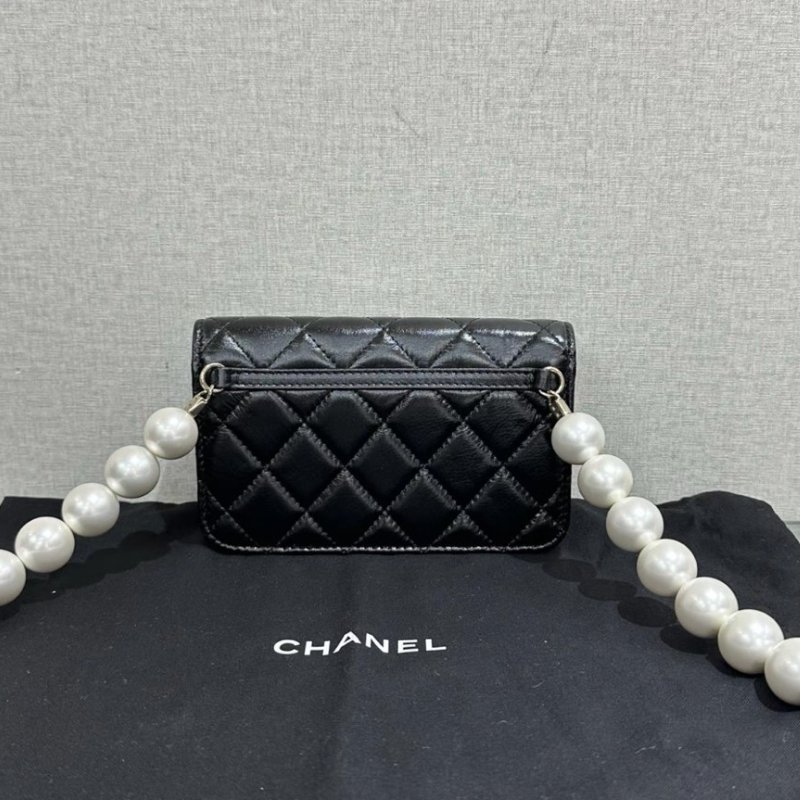 CHANEL 黑金大珍珠鏈條肩背斜背包5*11*5.5 全新閒置配件盒子塵袋-5