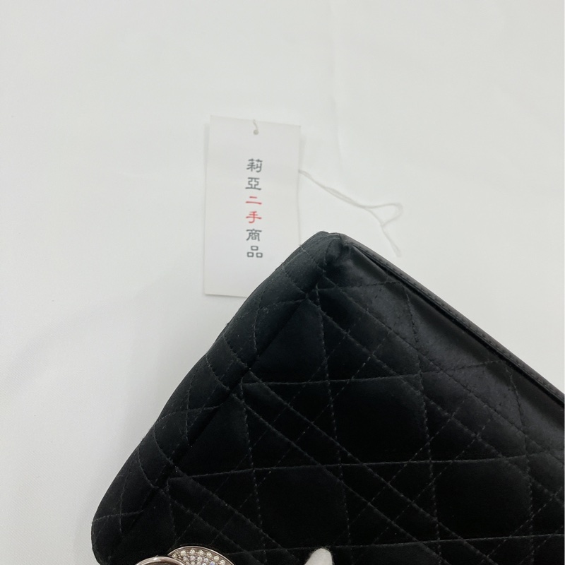 莉亞精品♡Dior 透明手把絨布鑽黛妃包 九新美包-9