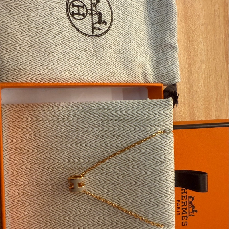 愛馬仕H型項鍊 mini pop 奶茶色-4
