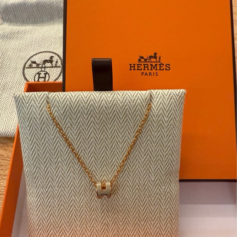 愛馬仕H型項鍊 mini pop 奶茶色-5