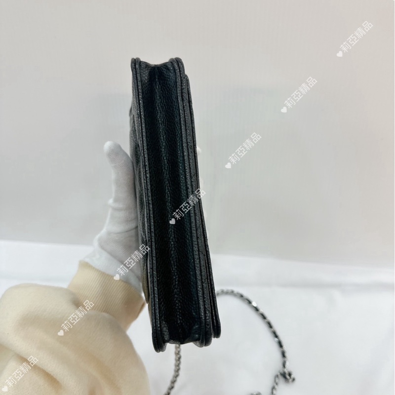 莉亞精品♡Chanel AP0250 黑銀 woc 全新閒置品-7
