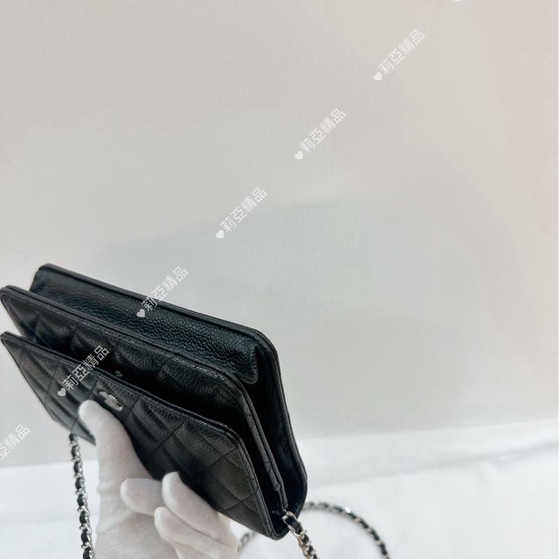 莉亞精品♡Chanel AP0250 黑銀 woc 全新閒置品-11